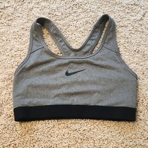 Nike Medium Support Sports Bra Grey and Black Dri-Fit Size Small